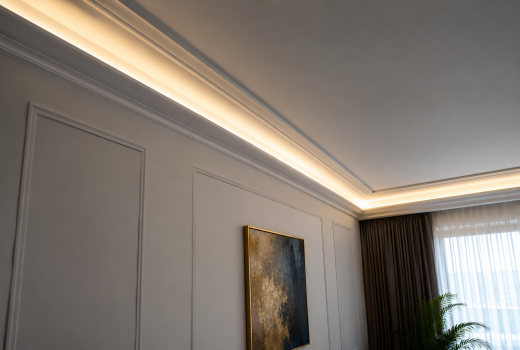 Cornișele decorative cu LED: secretul hotelurilor premium și al interioarelor spectaculoase