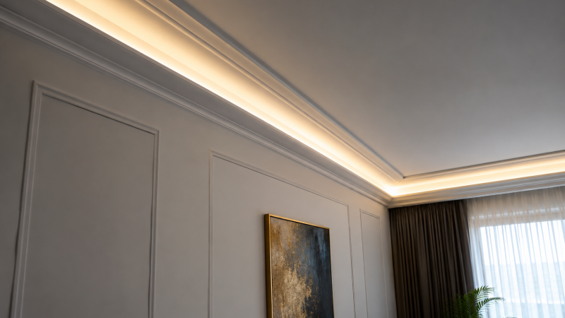 Cornișele decorative cu LED: secretul hotelurilor premium și al interioarelor spectaculoase