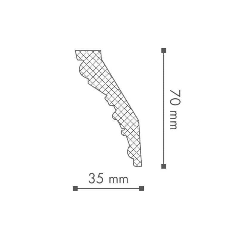 Cornisa decorativa poliuretan Z9 72x34x2000 Cornisa decorativa poliuretan Z9 72x34x2000