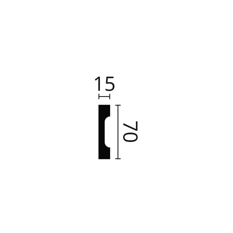 Profil decorativ polimer dur WD2 70X15X2000 Profil decorativ polimer dur WD2 70X15X2000