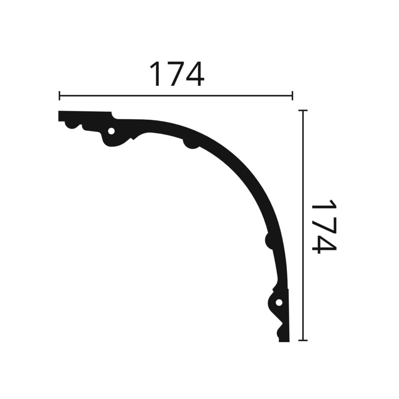 Cornisa decorativa poliuretan Z40 174x174x2000 Cornisa decorativa poliuretan Z40 174x174x2000