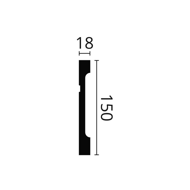 Plinta polimer dur FD15 150X18X2000 Plinta polimer dur FD15 150X18X2000