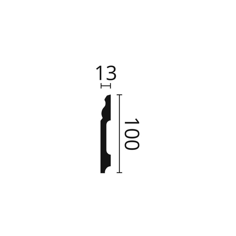 Plinta polimer dur FB2 100X13X2000 Plinta polimer dur FB2 100X13X2000