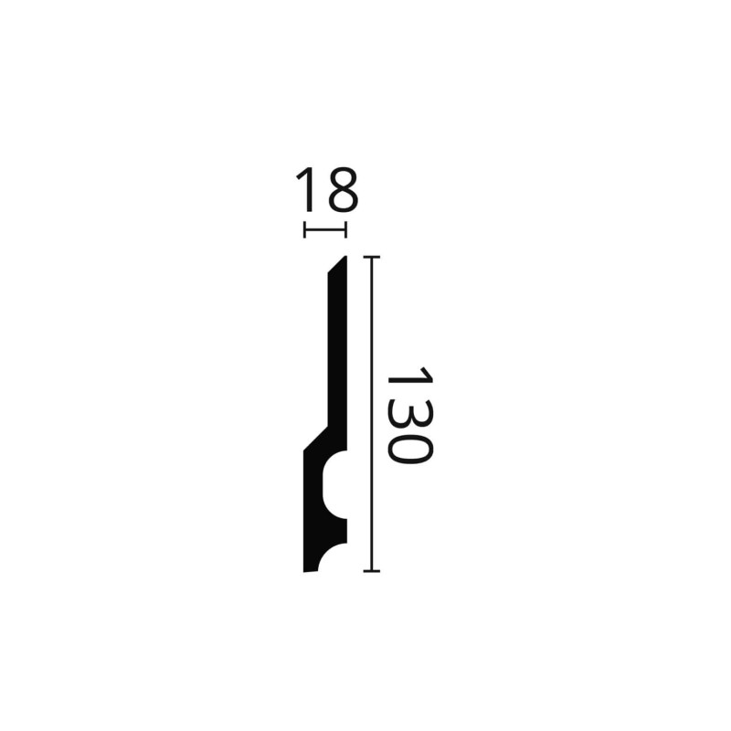 Plinta polimer dur FD22 130X18X2000 Plinta polimer dur FD22 130X18X2000