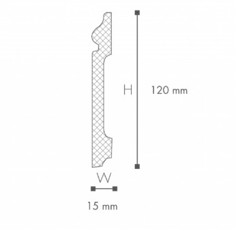 Plinta polimer dur FL2 120X15X2000 Plinta polimer dur FL2 120X15X2000