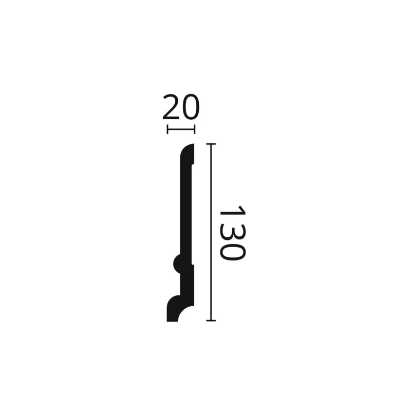 Plinta polimer dur FD21 130X20X2000 Plinta polimer dur FD21 130X20X2000