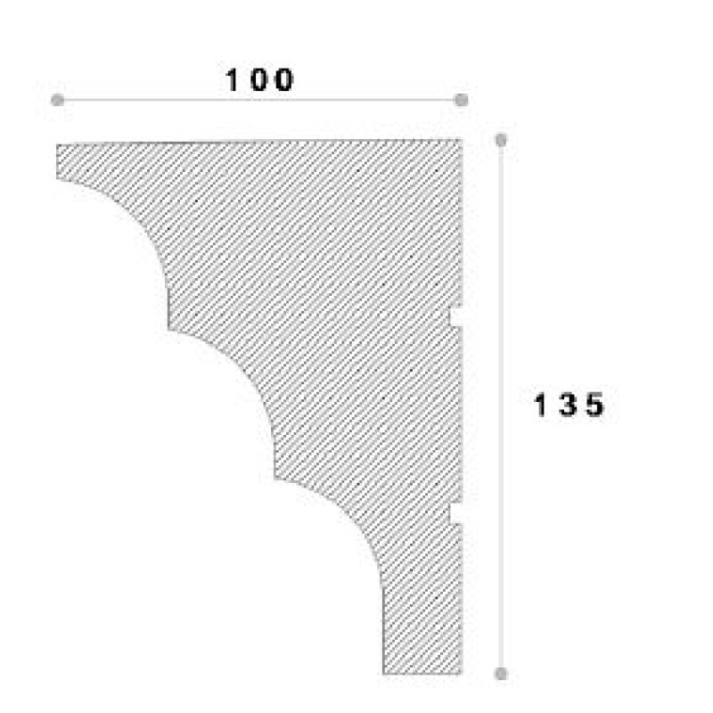 Cornisa decorativa exterior NC109 135X100X2000 Cornisa decorativa exterior NC109 135X100X2000