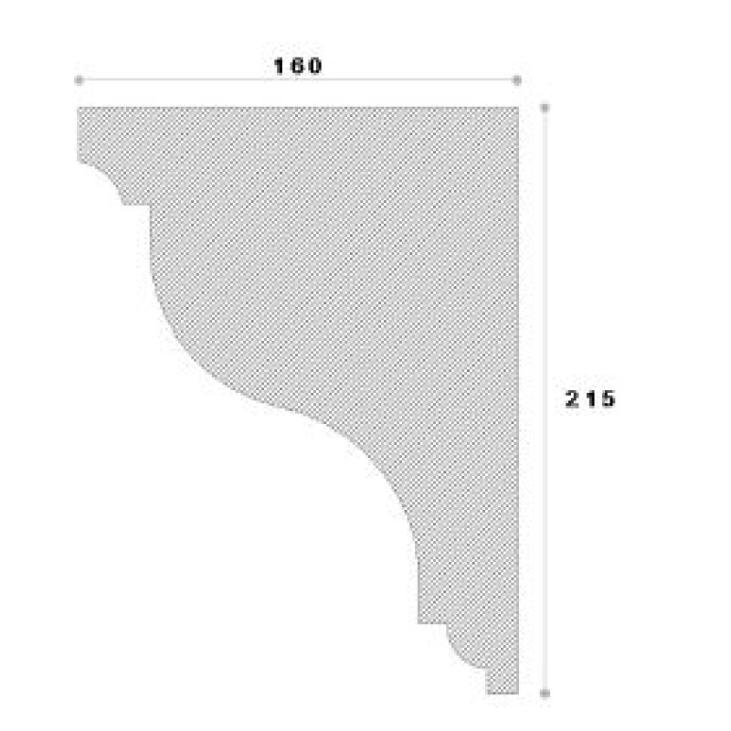 Cornisa decorativa exterior NC111 215X160X2000 Cornisa decorativa exterior NC111 215X160X2000