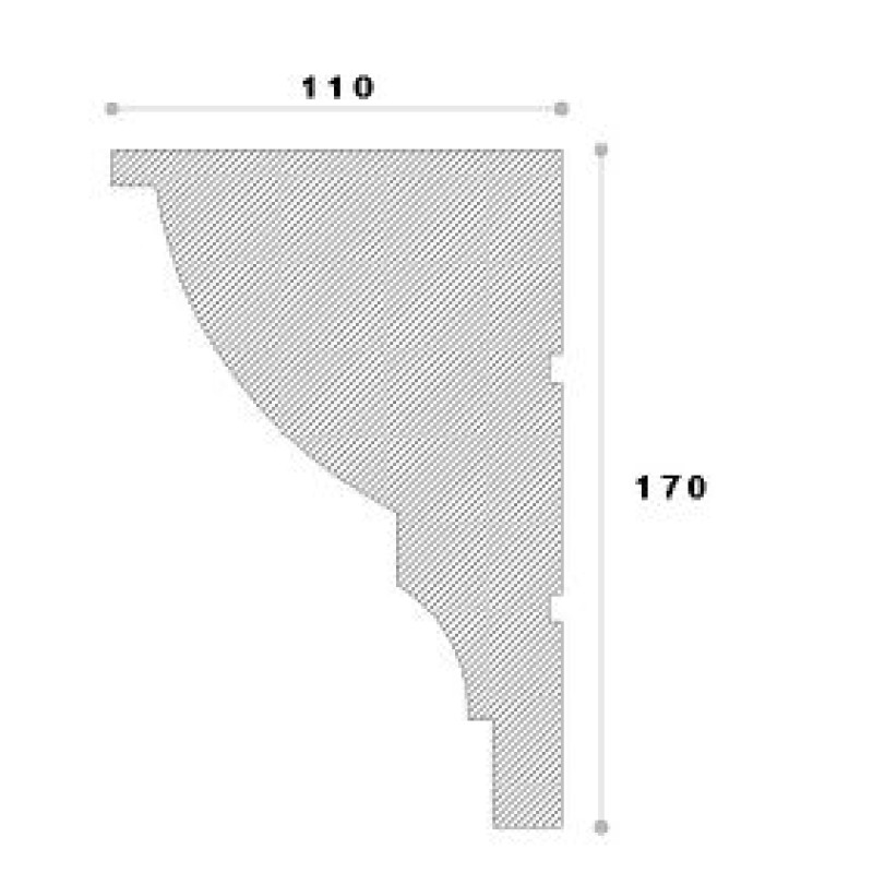 Cornisa decorativa exterior NC113 170X110X2000 Cornisa decorativa exterior NC113 170X110X2000