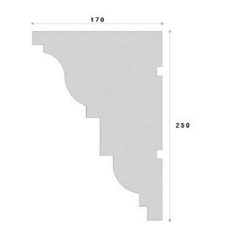 Cornisa decorativa exterior NC114 250X170X2000 Cornisa decorativa exterior NC114 250X170X2000