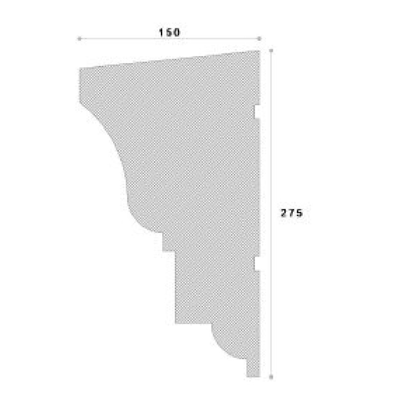 Cornisa decorativa exterior NC118 275X150X2000 Cornisa decorativa exterior NC118 275X150X2000