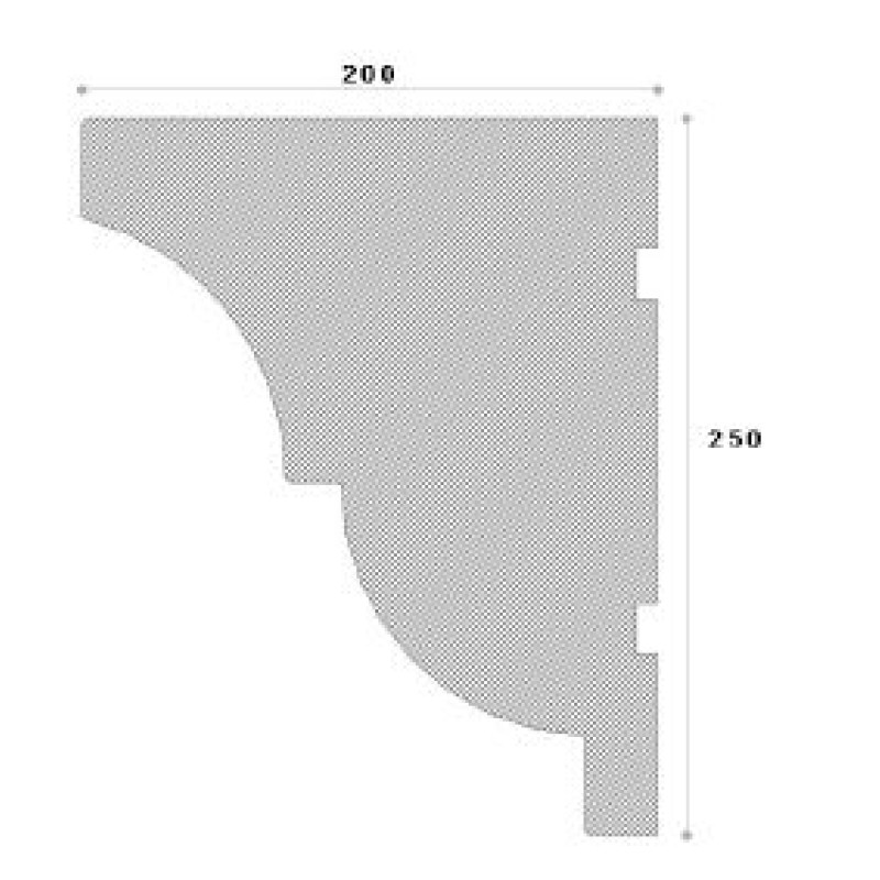 Cornisa decorativa exterior NC121 250X200X2000 Cornisa decorativa exterior NC121 250X200X2000