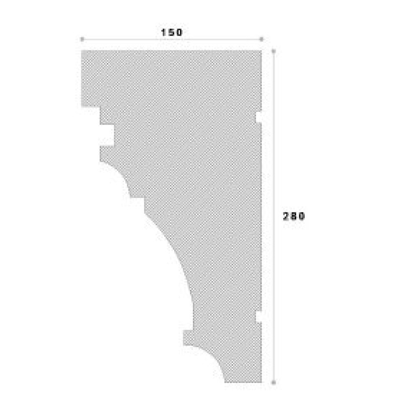 Cornisa decorativa exterior NC137 280X150X2000 Cornisa decorativa exterior NC137 280X150X2000