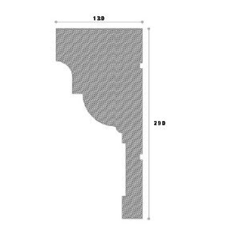 Cornisa decorativa exterior NC146 290X130X2000 Cornisa decorativa exterior NC146 290X130X2000