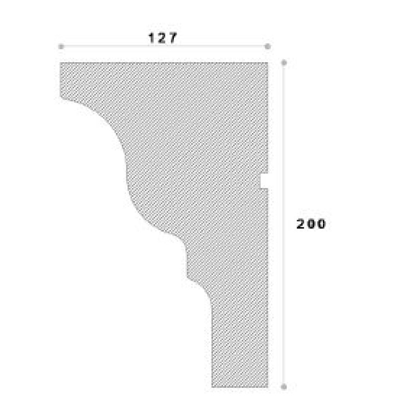 Cornisa decorativa exterior NC158 200X127X2000 Cornisa decorativa exterior NC158 200X127X2000