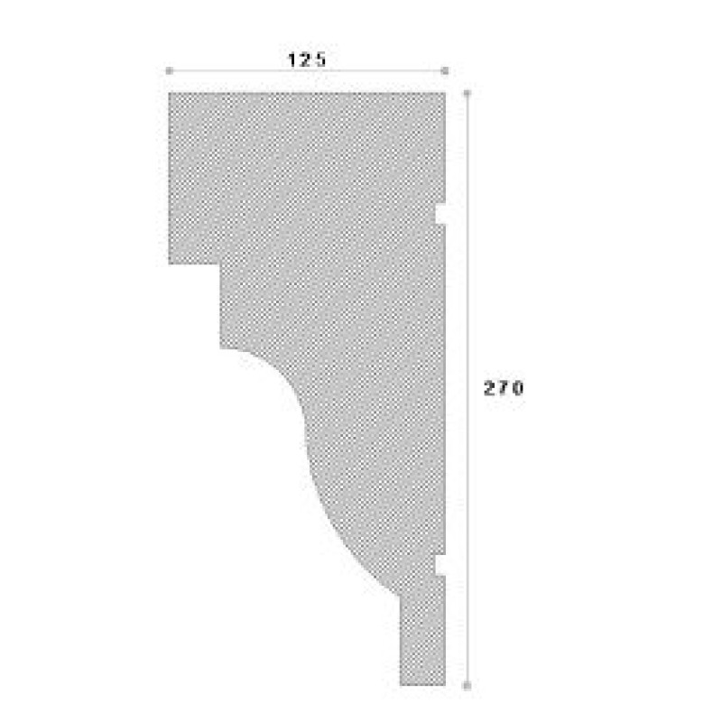 Cornisa decorativa exterior NC169 270X125X2000 Cornisa decorativa exterior NC169 270X125X2000